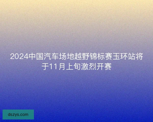 2024中国汽车场地越野锦标赛玉环站将于11月上旬激烈开赛